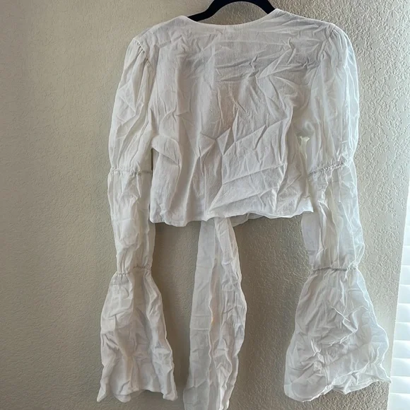 Bananhot X REVOLVE Tie Front Top in white - Picture 12 of 12